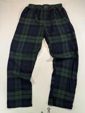 Polo Ralph Lauren Plaid Lounge Pajama Pants Mens Medium Blackwatch Green Blue